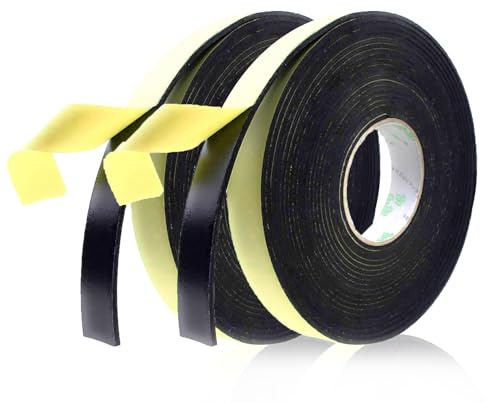 Foam Insulation Tape Adhesive, Seal, Doors, Weatherstrip, Waterproof, Plumbing, HVAC, Windows, Pipes, Cooling, Air Conditioning, Weather Stripping, Craft Tape (66 Ft x 1/8 x 2)