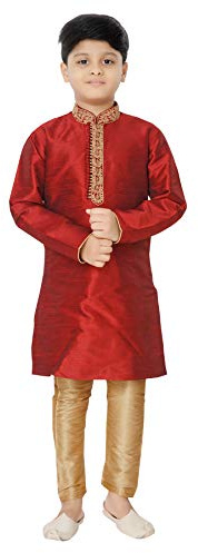 Tathastu Boys Kurta Set Festive Season - Red - 4-5 Years