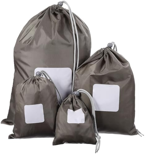 WINOMO 4Pcs Nylon Drawstring Bag, Drawstring Storage Bag, Multi Storage Ditty Bags for Travel& Outdoor Activity