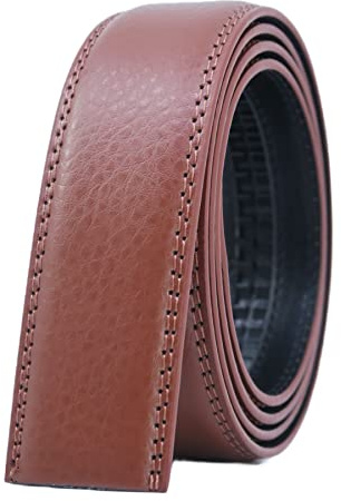 COTIDI Herrbälte i automatiskt spärrhake utan hål 35 mm brett utan spänne, Cognac C20, 130