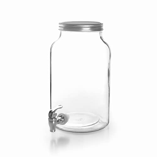 Lacor - 61951 - Jarra Dispensadora Cristal - Buffet - Grifo integrado - Perfecta para Agua, Limonada, Café Helado, Té - Jarra apta para el lavavajillas - 5,5L.