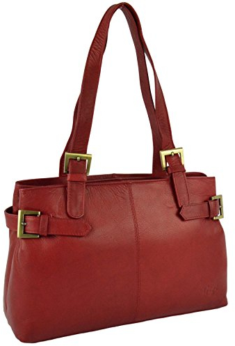 Gigi Damen Schultertasche Othello Collection Leder Rot, rot