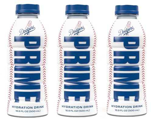 Prime Hydration Sports Drink (Pack of 3) - LIMITED FLAVOUR - by Logan Paul & KSI - Los Angeles (LA) Dodgers - 3 x 500ml Bottle