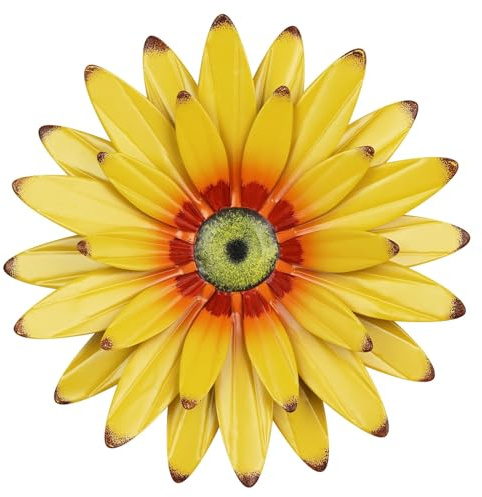 hogardeck Sunflower Decor 11 Metal Flower Wall Decor for Indoor Outdoor, Sunflower Kitchen Decor Floral Metal Wall Art, Sunflower Wall Decor for Bathroom, Living Room, Porch, Garden, Yard, Backyard
