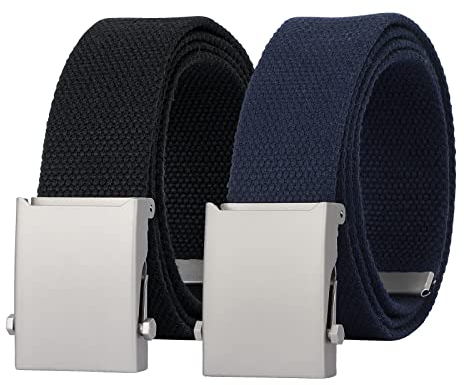 JasGood Canvas Web Gürtel für Herren Verstellbarer Stoff Militärgürtel mit Metallschnalle, 3,8cm Breite