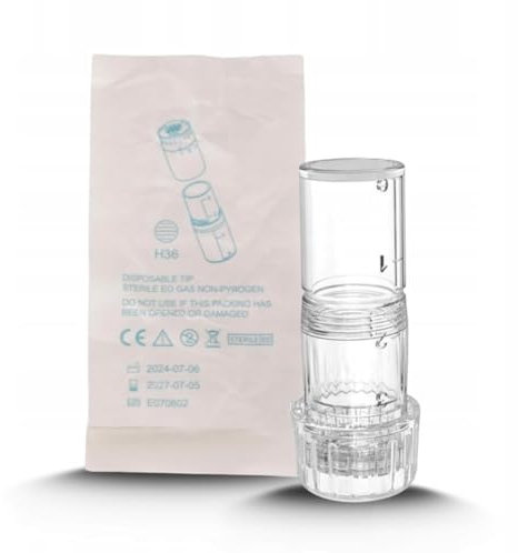 cosmedwar SAFETY FIRST – Hydra Roller 64 – 1 pcs (0,5mm) - Dermaroller avec applicateur - Microneedling roller visage et corps - Aiguilles en titane - Réutilisable