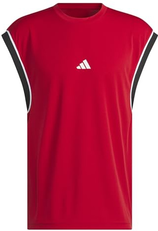 adidas Herren adidas Basketball All World Sleeveless Tank, Team Power Red 2 / Black, L
