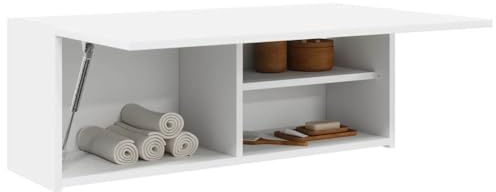 Homgoday - Armadietto da bagno a parete, per bagno, sospeso, armadio a muro, pensile, armadio a muro per medicina, armadio da bagno, a parete, mensola, bianco, 80 x 25 x 30 cm, in materiale legnoso