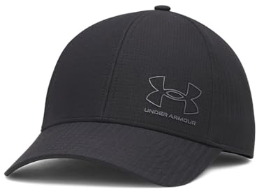 Under Armour Men's Iso-Chill ArmourVent Stretch Fit Hat, 004 Black, S/M