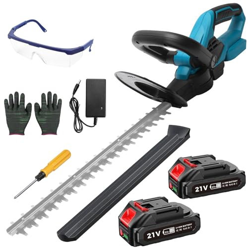 Akku Heckenschere Grasschere Strauchschere mit Akku 21V 2X 4000 mAh 51cm / 20 inch gartenschere rasenschere für Makita 18V Strauchtrimmer Grasmesser Strauchscherenmesser