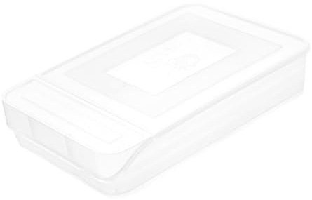 NUOBESTY 1 Pièce Boîte à Oeufs Empilable Plastique Transparent Récipient Multifonctionnel de Capacité pour Réfrigérateur Support Organisateur pour Cuisine Blanc