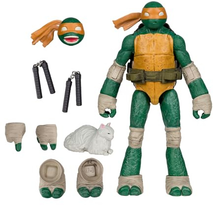 McFarlane Teenage Mutant Ninja Turtles (Page Punchers) Michelangelo Figura de acción de 5 Pulgadas con Juguetes de cómic