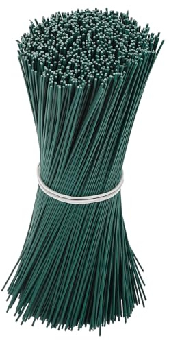 SUPVOX 1000 Unidades de Bridas de Sujeción de Hierro Galvanizado Flexibles y Resistentes Alambre de Amarre de 055 MM y 15 CM Color Verde Hierba para Jardinería y Organización de