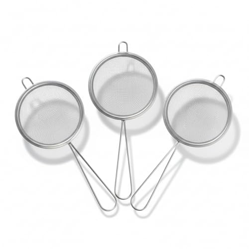 3 Pcs Tea Strainers for Loose Tea, Small Sieves and Fine Mesh Strainers