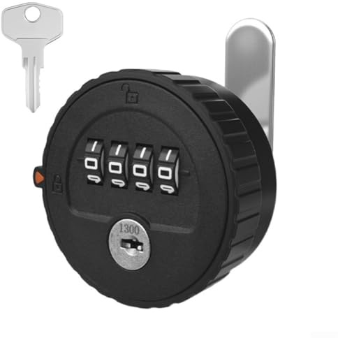 Lucchetto impermeabile con password per armadi e cassetti, con accesso a chiave di backup e sistema di cambio codice per una conservazione sicura (30 mm nero)