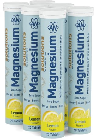 Applied Nutrition Solutions Magnesium Effervescent Tablets - 300mg Magnesium per Serving - 120 Effervescent Tablets, Zero Sugar, Supports Muscle Function & Reduces Tiredness - (Lemon)