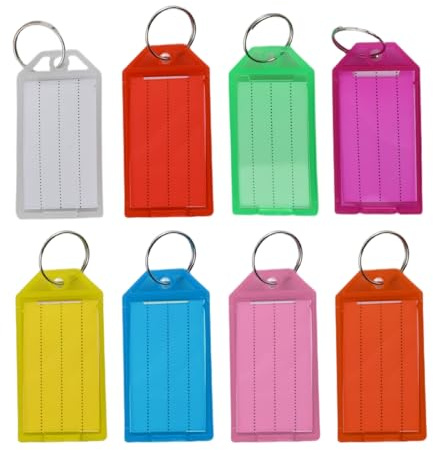 24 Stück Schlüsselanhänger Beschriftbar SchlüsselanhäNger zum Beschriften Schlüssel Beschriftung Schlüsselschilder 8 Farben