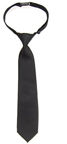 Retreez Corbata Pre-atada de microfibra de color liso sólido para niño Negro - 4-7 años