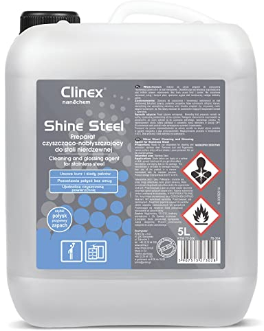 Clinex Shine Steel 5L - Edelstahlreiniger - Vielseitig einsetzbar: Reinigung, Edelstahl Polieren und Pflegen - Funktioniert Hervorragend im Haushalt