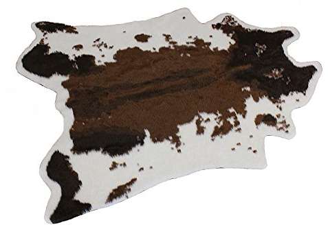 Dekoleidenschaft Teppich Kuhfell 130x60 cm, Dekofell, Kunstfell rustikal, Sitzauflage, Rinderfell, Vorleger Fellimitat, Kurzhaar Fellteppich für Wohnzimmer, Schlafzimmer, Küche oder Flur