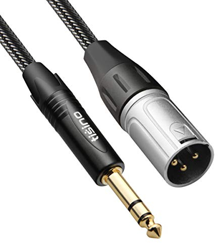 Tisino Klinke 6,3 TRS auf XLR Kabel, Symmetrisches 6,35 mm Stereo Klinke auf xlr Signalverbindungskabel Mikrofonkabel - 5M
