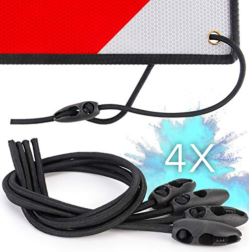 PLANGER - Tensor de Equipaje para señal de Advertencia de Italia y España (4 x 100 cm), Placa de fijación para Bicicleta, Correas de sujeción Ajustables