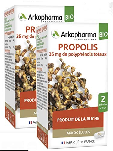 Arkopharma Arkogélules Propolis Bio 40 Gélules Végétales - Lot de 2 Boites de 40 Gélules