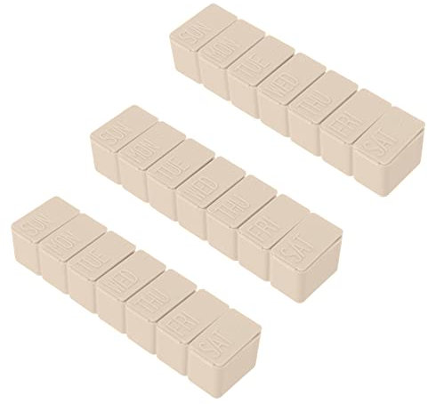 3 Stücke W?chentlich Pille Organizer Tragbare 7 Tag Pillbox ?e Kapazit?t 7 F?cher T?glich Case Box für Medizin Erg?nzungen Fisch ?l Wei?