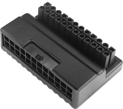 Adaptador ATX de 90 grados de 24 pines YACSEJAO 24 pines ATX macho a hembra puerto PSU de alimentación de 90 grados para fuente de alimentación de placa base de escritorio