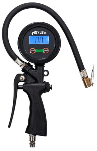 Orazio Manomètre de Pression Numérique avec Écran LCD, 230 PSI Pistolet de Gonflage de Pneu Compresseur à Air Outil de Voitures et Vélos 230801
