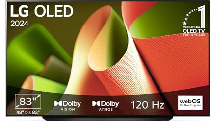 LG OLED83B49LA TV 83 (210 cm) OLED Fernseher (α9 Gen7 4K AI-Prozessor, webOS 24, Dolby Vision, bis zu 120Hz) [Modelljahr 2024]