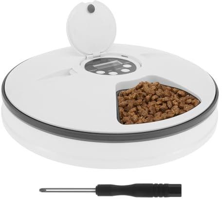 Automatic Cat Feeder Wet Food Cat Food Dispenser with Timer 6 Meals Auto Pet Feeder for Cats and Small Dogs Battery Powered Wireless Cats Fresh Foods Feeder for Wet Dry Foods Treats