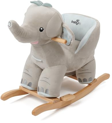 Babylo Elephant Rocking Animal 2 with sound, 18months+, Rocker, Grey Blue