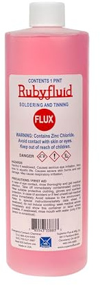 Rubyfluid Soldering Flux – General Purpose Liquid Flux for Plumbing, Stained Glass & Metalwork | Water-Soluble, Non-Corrosive, Easy Cleanup - 1 Pint Bottle