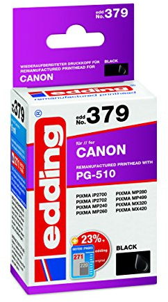 edding Druckerpatrone EDD-379 - Einzelpatrone - Schwarz - 9 ml - Reichweite 330 Seiten - Ersetzt Canon PG-510