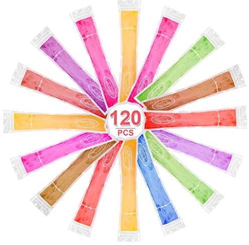TAGVO Bolsa de Hielo, Snack casero Sano, congelador Pop, Gogurt, Ice Candy, BPA Libre y FDA Aprobado Popsicle Maker con Ziplock (120 Conjunto de Paquetes)