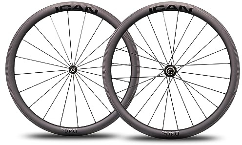 ICAN Alpha 40 Pro 1421g Juego de Ruedas de Bicicleta de Carretera de Carbono 700C Freno de llanta 20/24 Agujeros