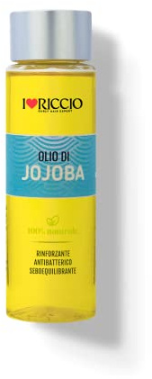 I Love Riccio Olio di Jojoba per Viso, Corpo e Capelli, Olio Nutriente e Antirughe, Olio Capelli Ricci Rinforzante, Antibatterico e Antiforfora Ideale per Capelli Grassi, Olio Certificato Bio, 100 ml