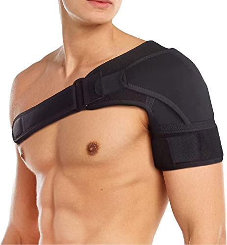 Flow fire Shoulder Support for Men and Women, Adjustable Shoulder Brace Strap for Relief Pain Fits Left and Right(L/XL)