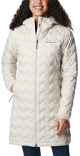 Columbia Delta Ridge Long Down Jacket, Piumino Donna, Dark Stone, Taglia XS