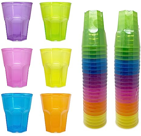 TUNDRA - Confezione 48 Bicchieri da COCKTAIL SPRITZOTTO USA & RI-USA 300 ml., BPA-FREE, COLORATI, in PLASTICA RICICLABILE (Polipropilene), INFRANGIBILI, Riutilizzabili e Trasparenti