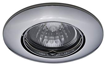 Einbaustrahler GU4 MR11 Spot 12V Chrom glänzend für Halogen oder LED Leuchtmittel Einbaulampe für Deckenmontage Rund Einbauspot Energiesparendes Beleuchtungssystem