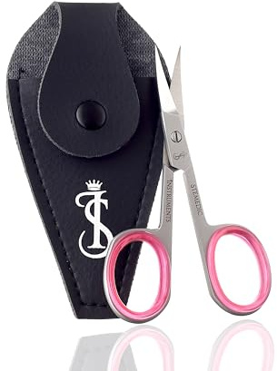 Nail Scissors Curved Eyebrow Scissors for Nail, Cuticle, Eyelashes, Nose Hair, Mustache and Beard - Manicure and Pedicure Small Scissors for Men and Women