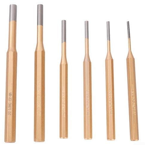 Set di punzoni e scalpelli meccanici, con scalpello cilindrico, per varie attività, 6 pezzi