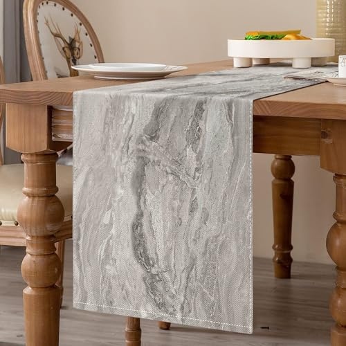 Tischläufer Modern Wohnzimmer Frühling Platzsets Streifen Feines Marmor Dekoratives Tuch für Couchtisch, Weihnachtsfeiern, Hochzeiten, Events, Esstisch Hochzeit Leinen