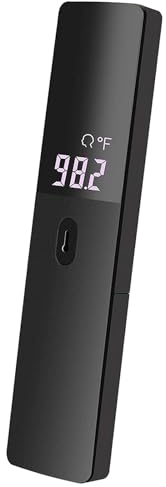 Schwarzes Thermometer berührungslos Infrarot-Stirn, für Baby und Erwachsene, Schule, genaue Sofortablesung, LCD-Display, Fieberalarm, Speicherfunktion