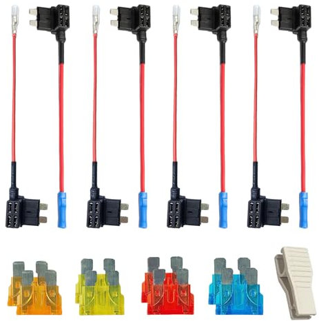 8 Stück Stromdieb Sicherung Kfz Standard Flachsicherungen, 8 Stück Standard Flachsicherungsadapter 1 Sicherungszieher, Auto Sicherungsadapter Kfz Sicherungen 5A/10A/15A/20A (Standard)