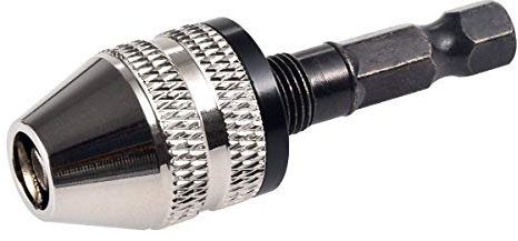 HOHXEN 0,3-3,6 mm borrchuckadapter, mini borrchuck med 3 backar snabbväxlingsomvandlaradapter skruvmejseladapter med 1/4 tums sexkantsfäste