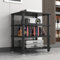 ZYXQQJ 1/2/3/4-lagiger HiFi-Audioschrank Audio Rack HiFi Regal Medienständer Aus Edelstahl Mit Füßen Stereo Komponenten-Rack(Black,4 Tier/60x40x70cm)