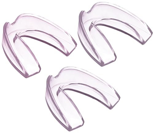 Kit de 4 gouttières dentaires bruxisme, protecteurs buccaux pour une utilisation nocturne, aide à réduire les effets du bruxisme, une meilleure respiration et un sommeil sans ronflement- Rose